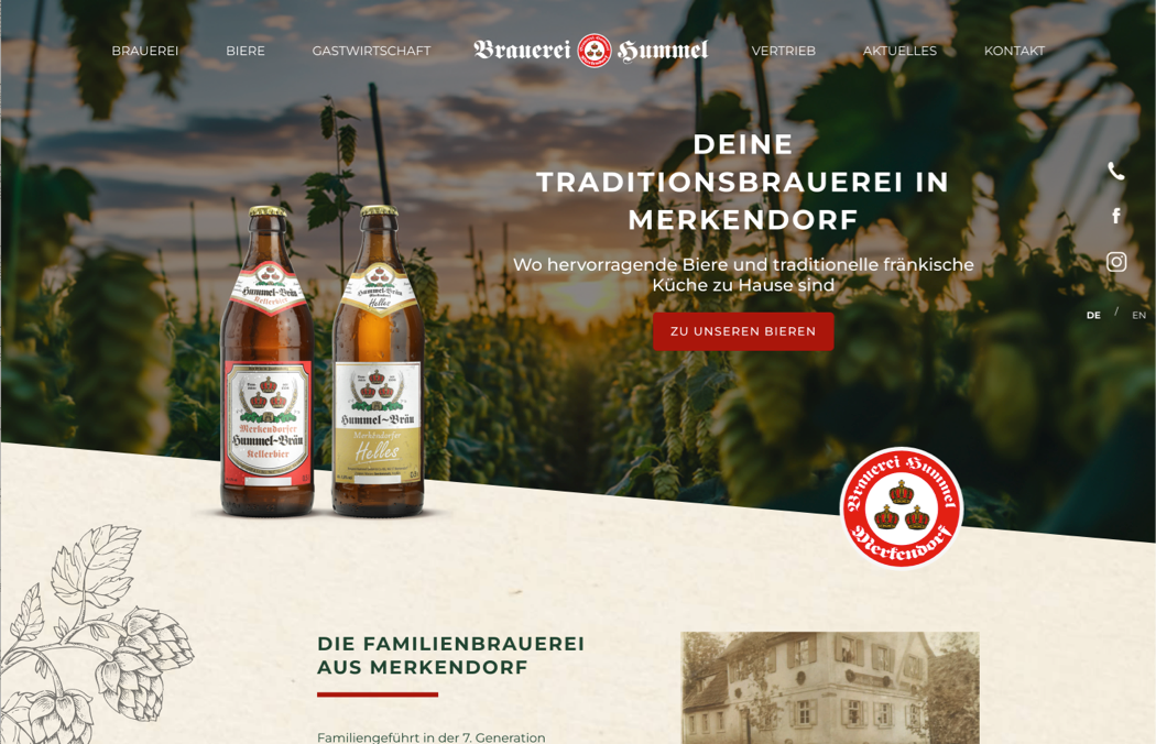Wordpress Website Brauerei Hummel
